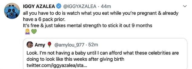 Iggy Azalea chwali się płaskim brzuchem po porodzie