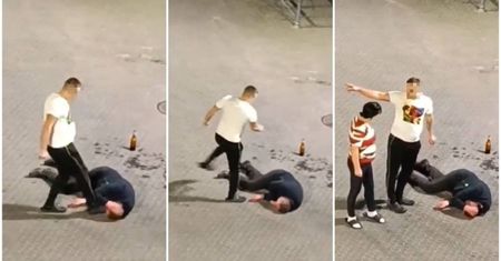 Kopał i bił w centrum miasta. Ofiara leżała na ziemi