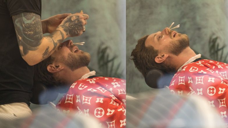 Antek Królikowski robi się na bóstwo u barbera i raczy dymem z papierosa