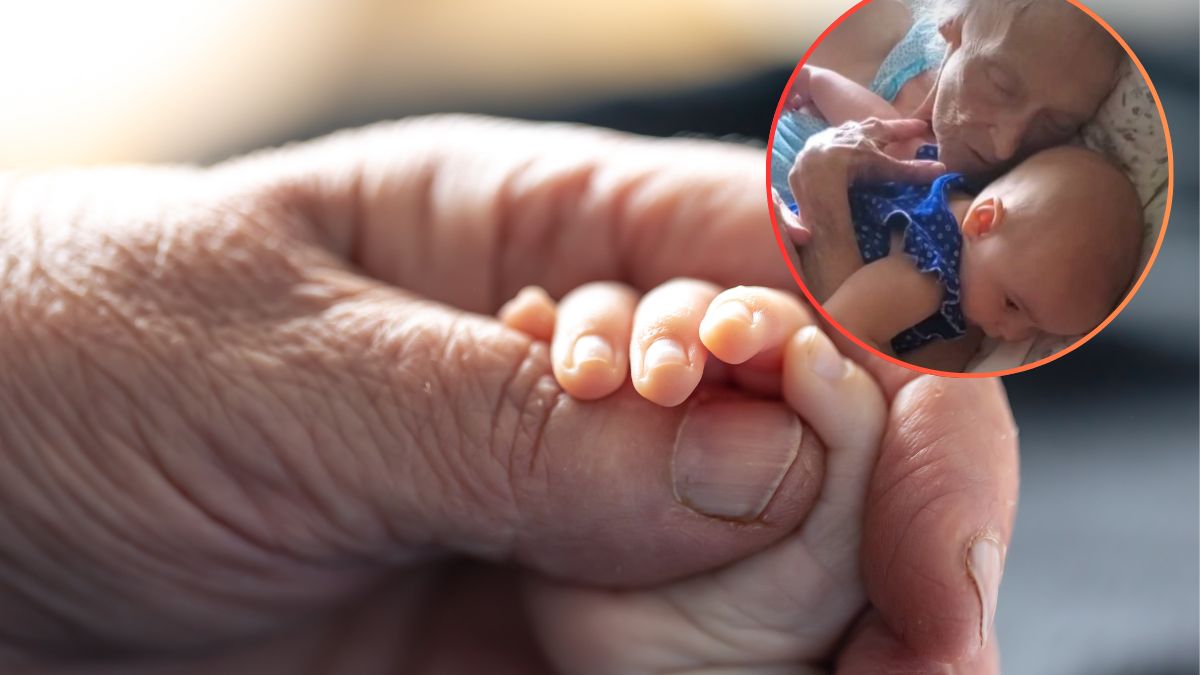 Prababcia z wnuczką.