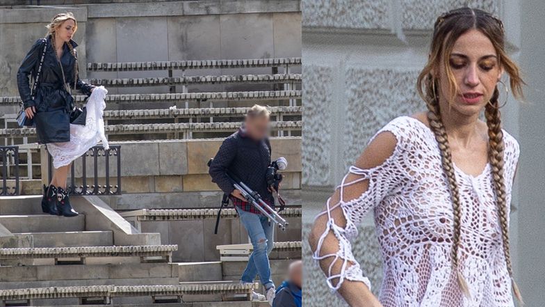 Marianna Schreiber pozuje w Łazienkach Królewskich 