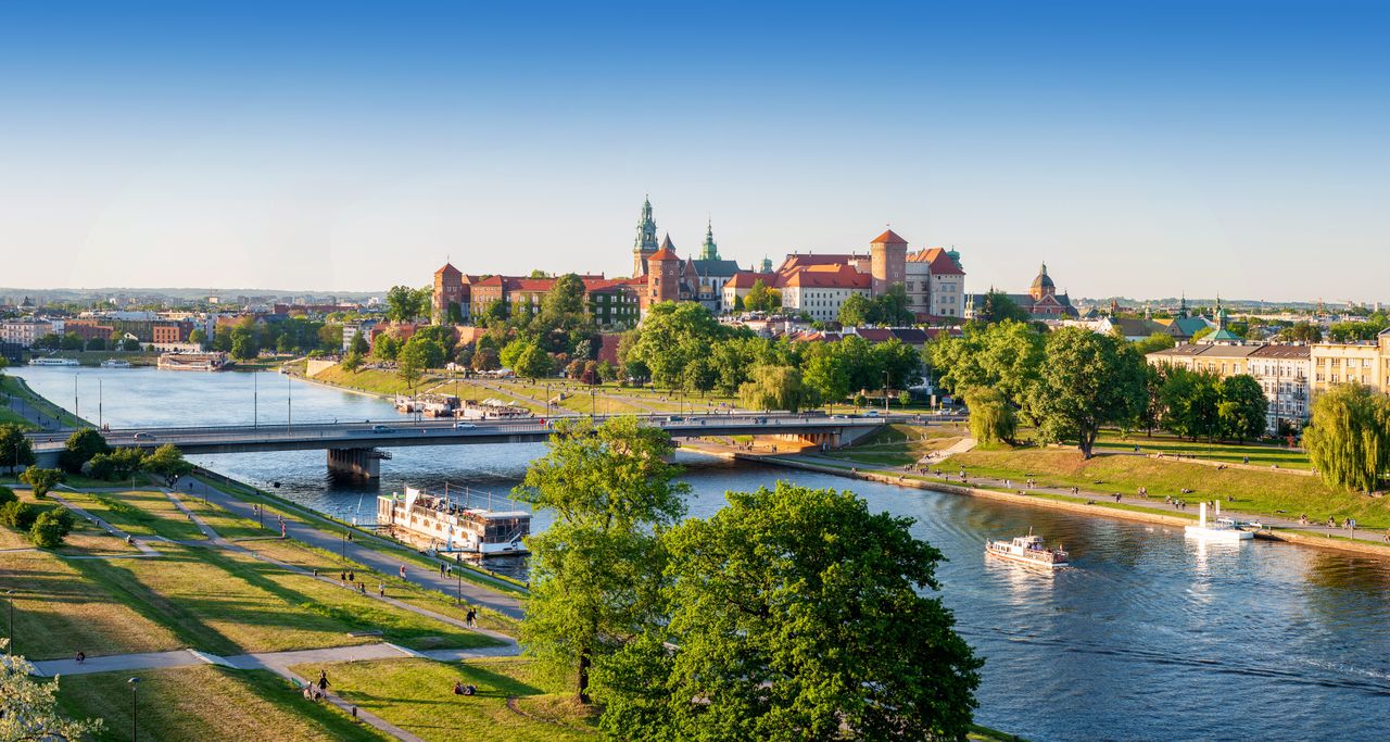 Panorama Krakowa z widokiem na Wawel 