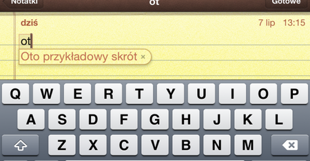 Nieoceniona funkcja iOS-a - klawiaturowe skróty
