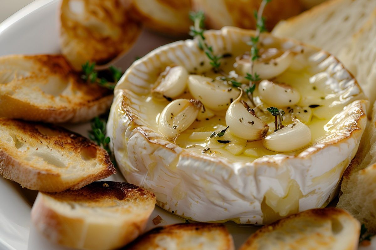 Elevate your snack game: Baked camembert with garlic and rosemary