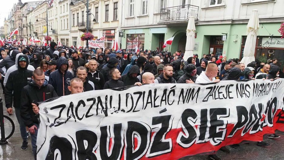 Marsz przeciwko imigrantom w Łodzi
