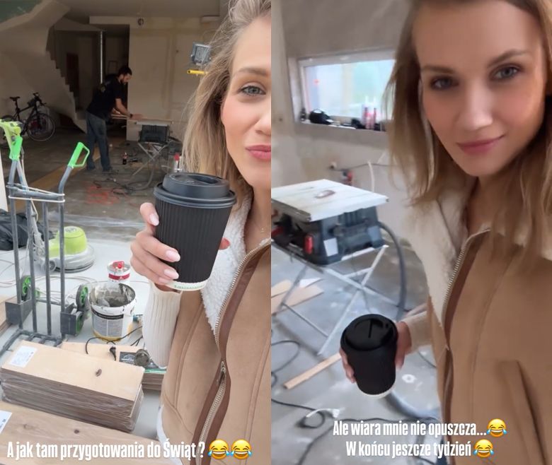 Agnieszka Kaczorowska na planie budowy nowego domu