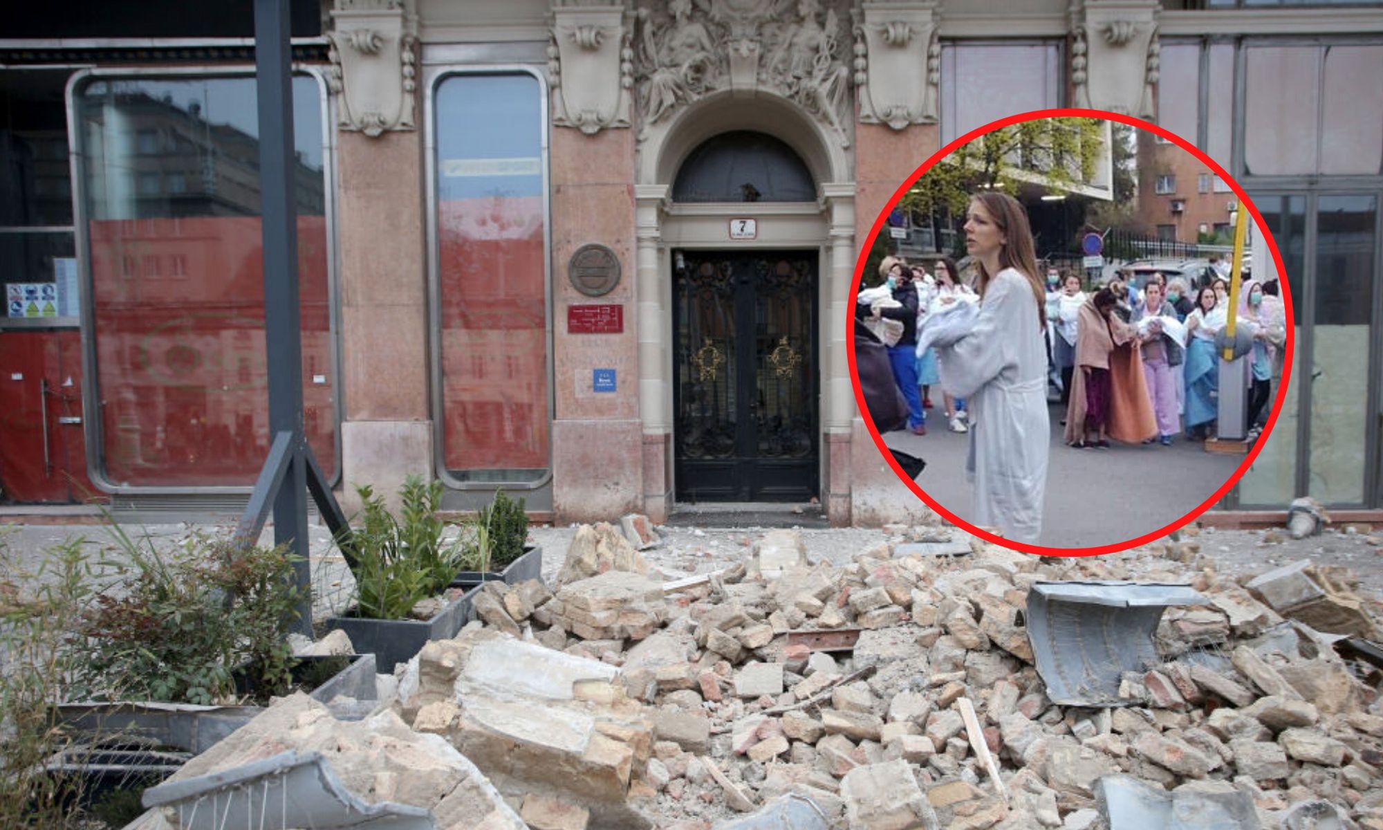 Kobiety ewakuowane ze szpitala po trzęsieniu ziemi w Zagrzebiu