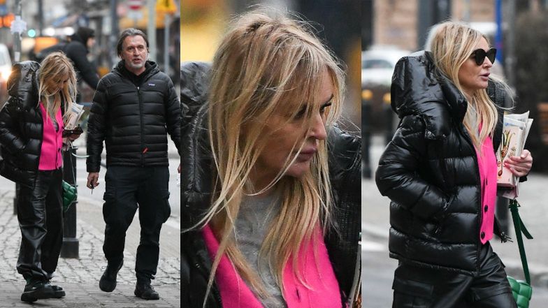 Monika Olejnik z Tomaszem Ziółkowskim na spacerze