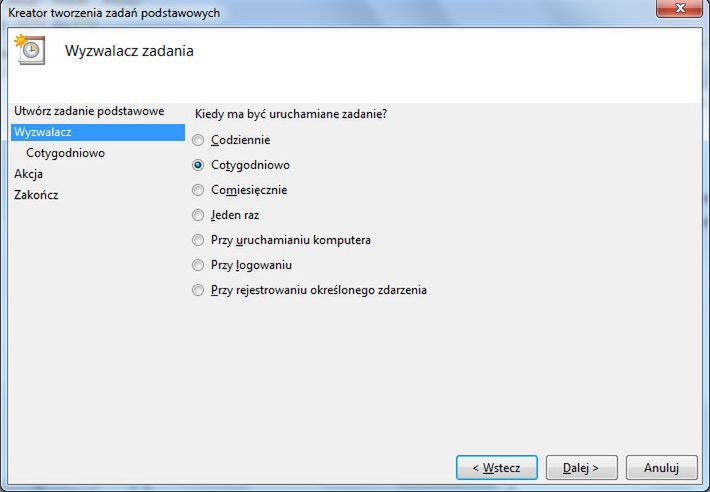 Jak zaplanować automatyczne czyszczenie dysku w Windows 7? 5