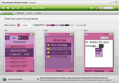 Kreator tematów dla Sony Ericssona