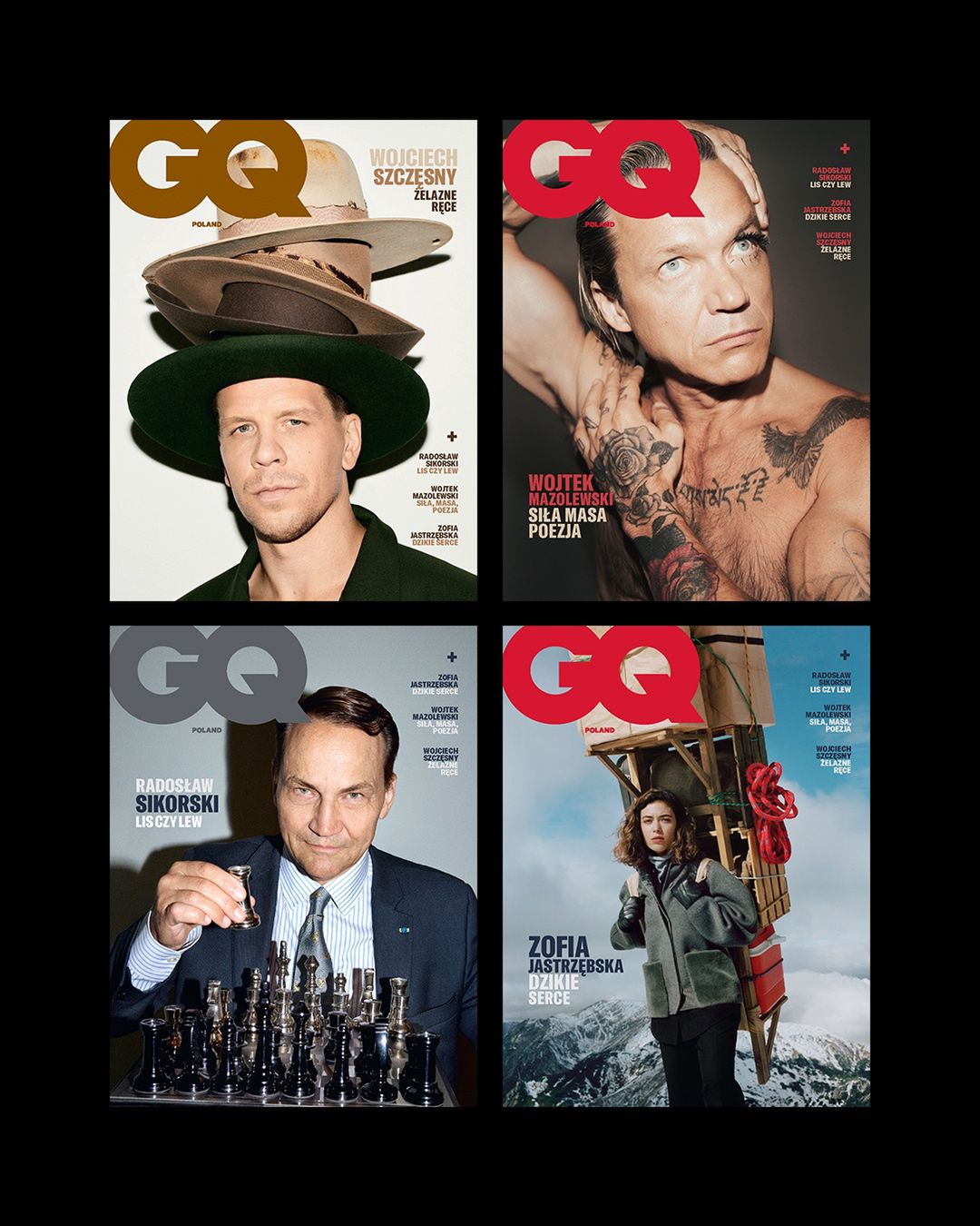 Cztery okładki pierwszego numeru