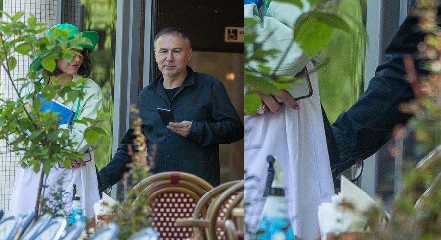 Julia Kamińska z partnerem w kawiarni 