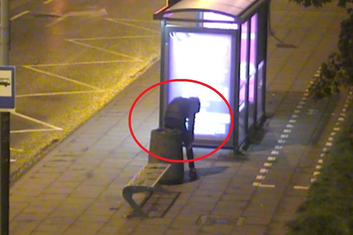 "Dziwny pan z przystanku". Pokazali zdjęcia monitoringu