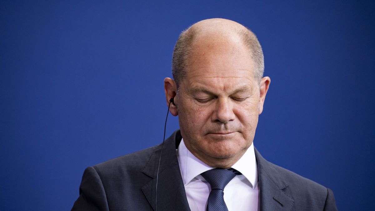 German Chancellor Olaf Scholz holds a press conference with Egyptian President Abdel Fattah el-Sisi (not in the picture) at the Chancellery in Berlin, Germany on July 18, 2022. (Photo by Emmanuele Contini/NurPhoto via Getty Images)