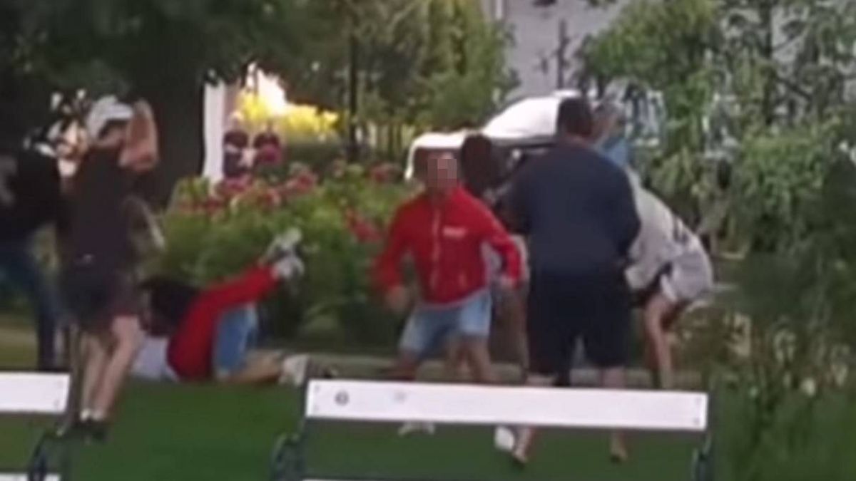 Bijatyka w centrum Sopotu. 