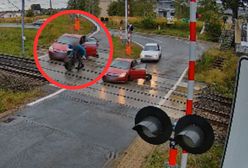 Dramatyczna akcja na przejeździe kolejowym. Jest nagranie