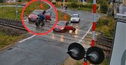 Dramatyczna akcja na przejeździe kolejowym. Jest nagranie