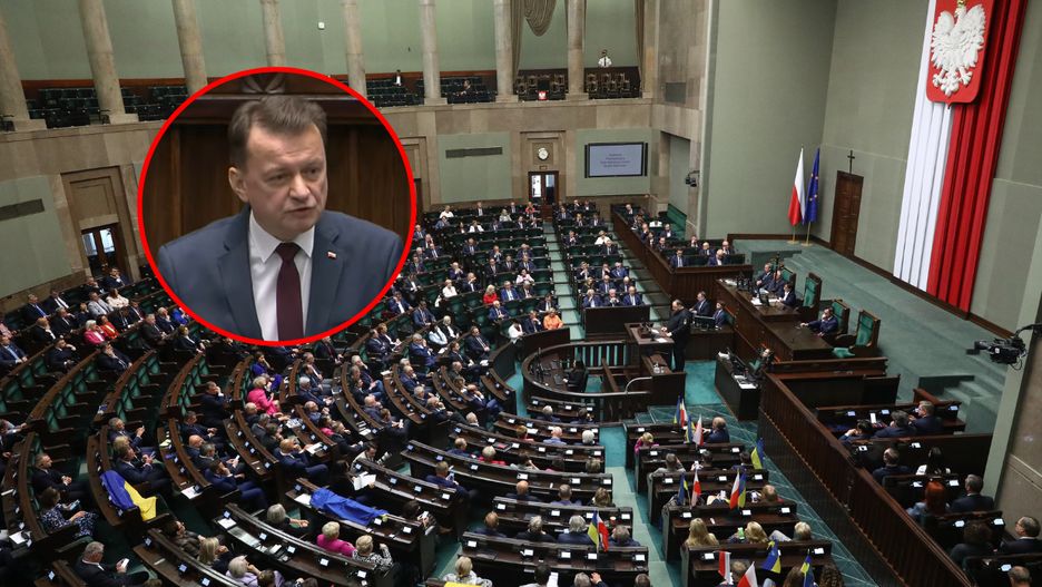 Burza podczas przemówienia Błaszczaka