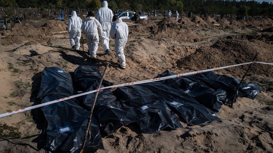 Na wyzwolonych terenach w obwodach charkowskim i donieckim ekshumowano ok. tysiąc ciał