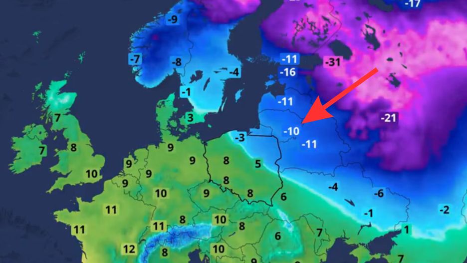Prognoza numeryczna w środę o godzinie 16