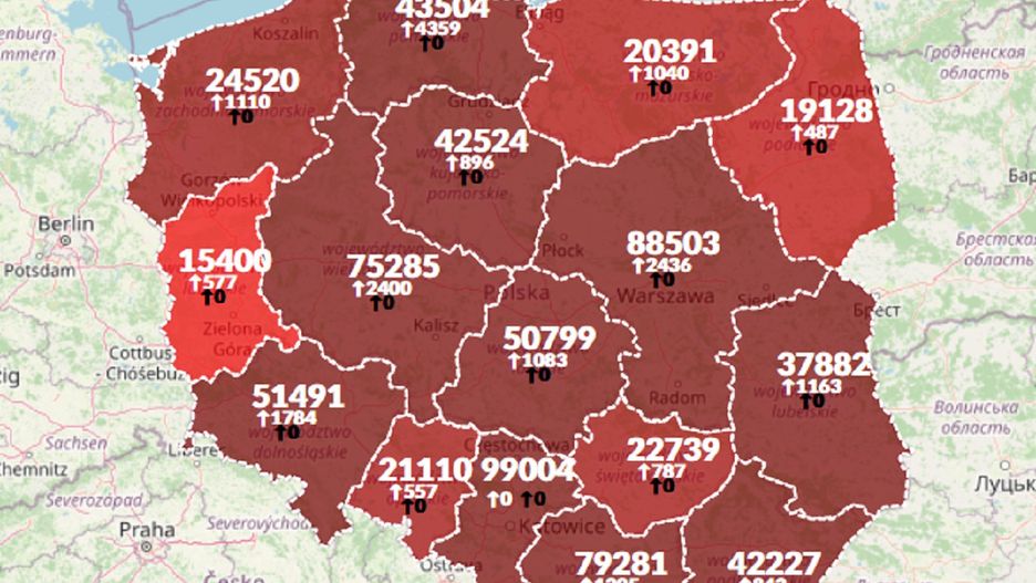 Koronawirus w Polsce. Mapa zakażeń