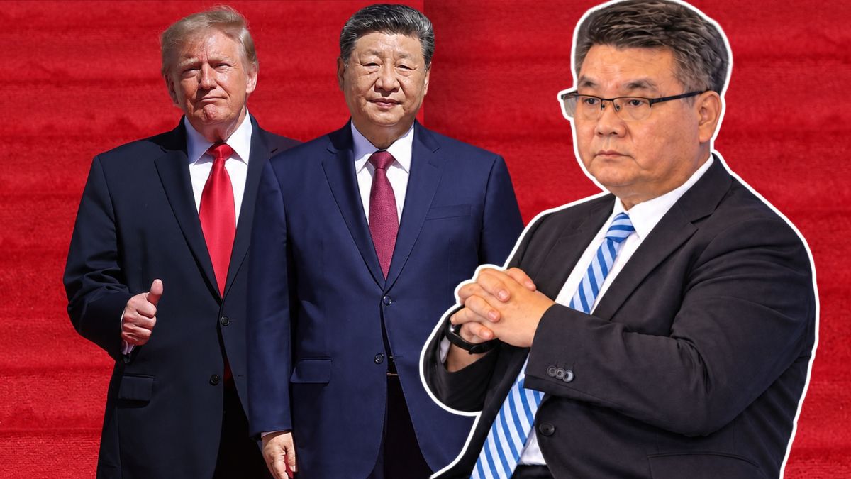Donald Trump i Xi Jinping. Z prawej: Cui Hongjian