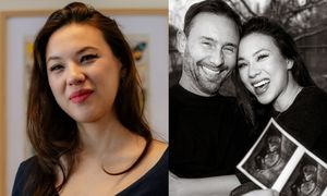 Żona Sławosza Uznańskiego-Wiśniewskiego w obcisłej sukience pręży CIĄŻOWY BRZUSZEK (FOTO)