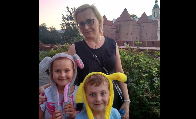 Ewa Włodarczyk z dziećmi
