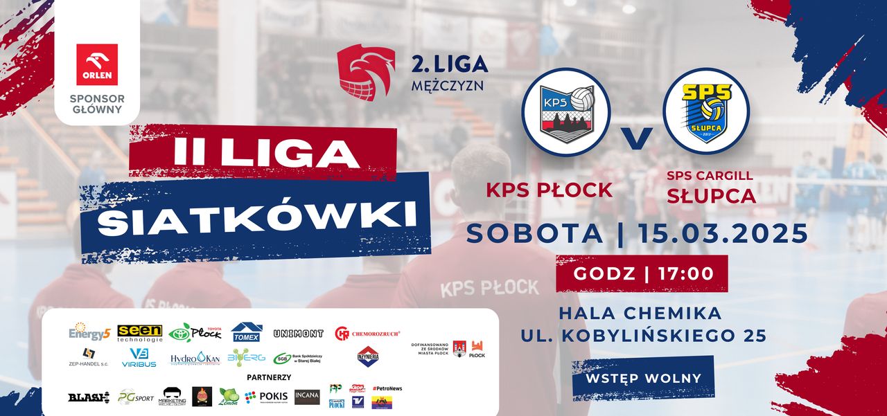 Zaproszenie na mecz siatkówki KPS Płock - SPS Cargill Słupca