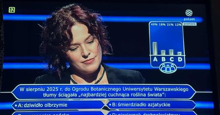 Padło pytanie o "najbardziej cuchnącą roślinę świata". Uczestniczka miała problem