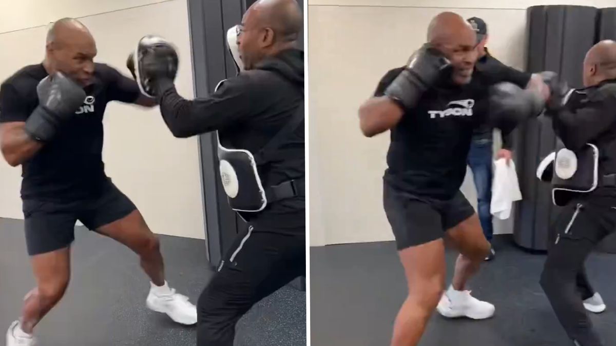 Mike Tyson w trakcie treningu