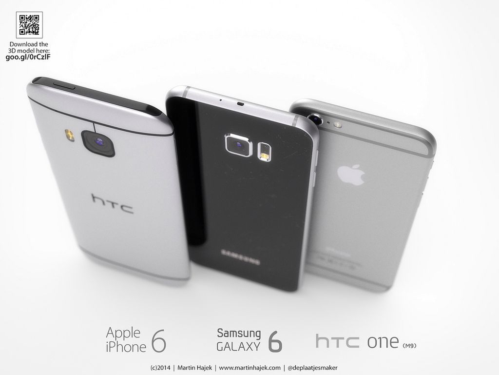 HTC One (M9), Galaxy S6 i iPhone 6 - porównanie renderów 4