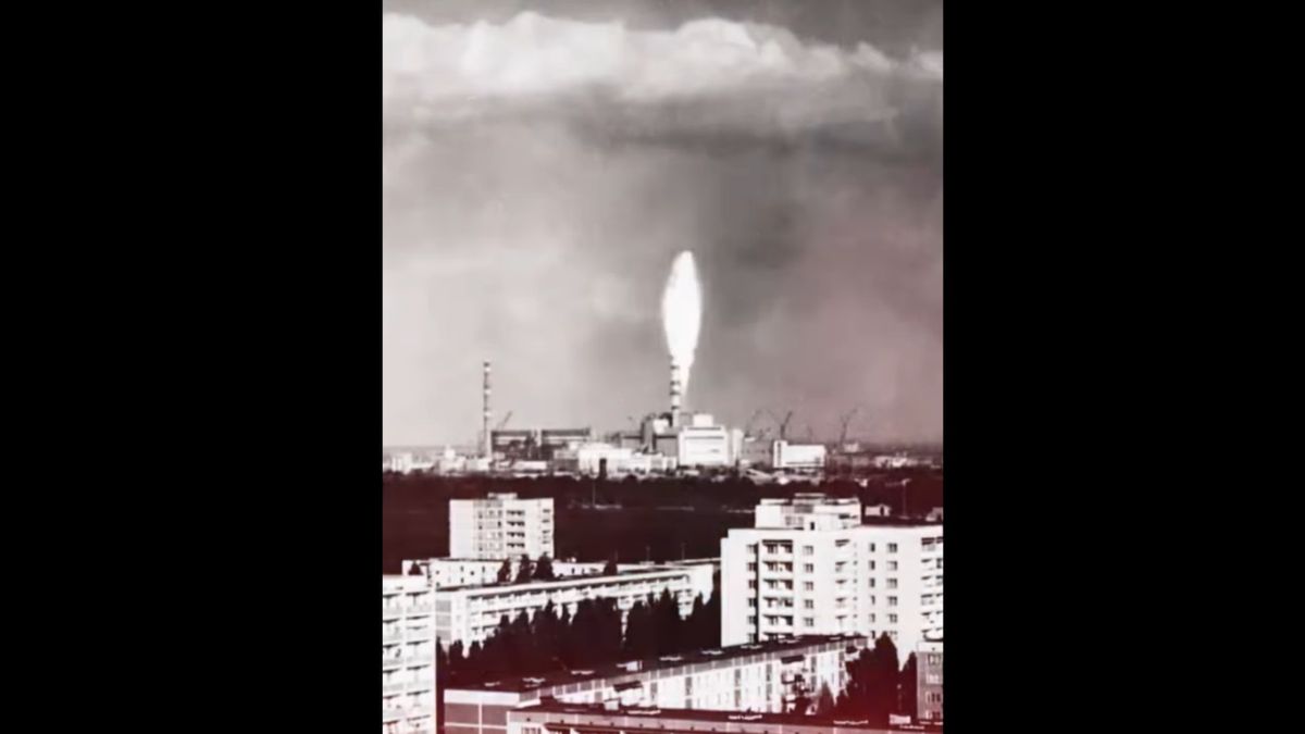 Wybuch reaktora w Czarnobylu - fałszywe nagranie (screenshot)