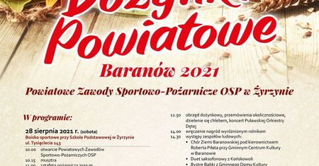 Dożynki Powiatowe Baranów 2021. Koncert zespołów Masters i ZajeFajni