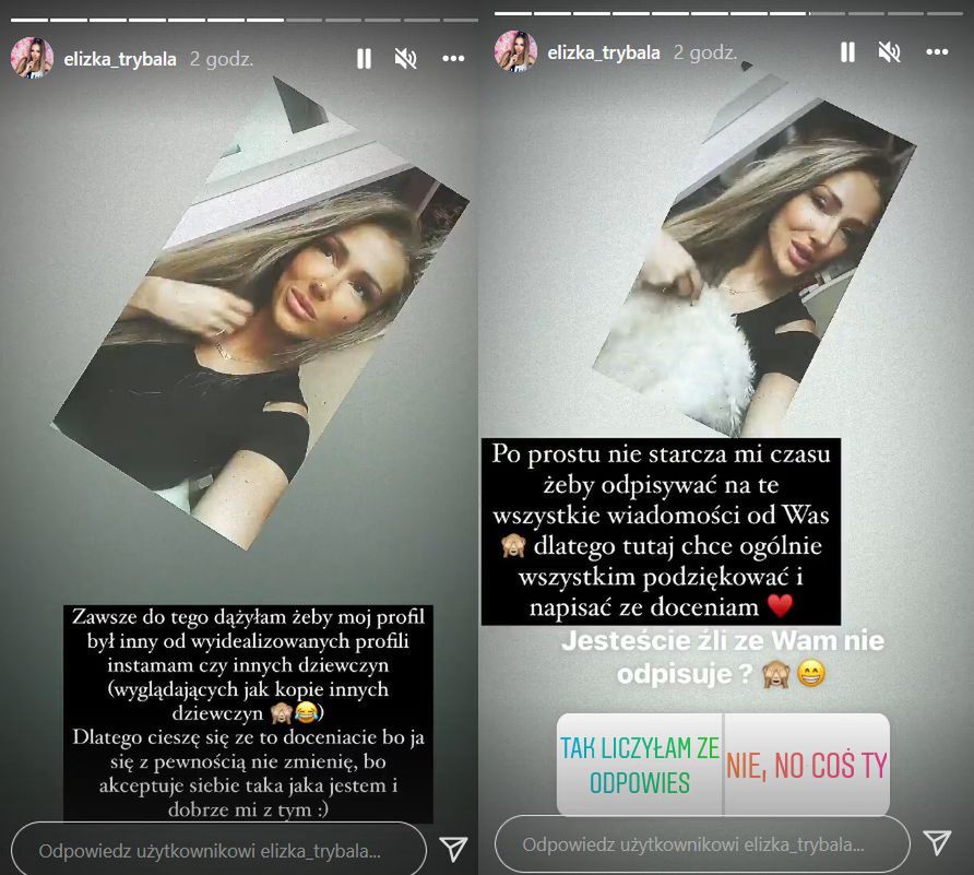 Eliza Trybała dziękuje za wsparcie po awanturze