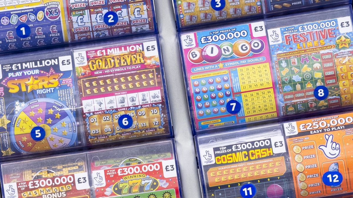 CARDIFF, WALES - OCTOBER 5: A close-up of National Lottery scratchcards in a supermarket on October 5, 2022 in Cardiff, Wales. (Photo by Matthew Horwood/Getty Images)
