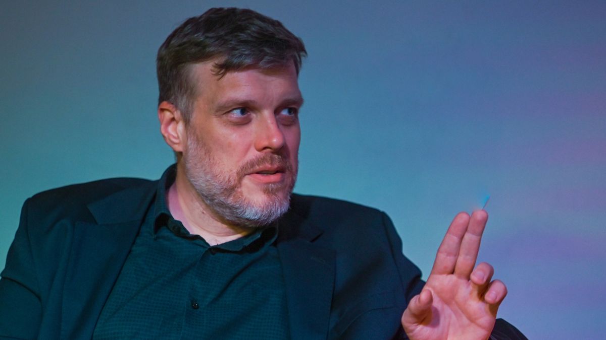 KRAKOW, POLAND - APRIL 02, 2023:
Adrian Zandberg, one of the co-leaders of Left Together (Polish: Lewica Razem) political party, is seen during a press conference in Krakow, on April 02, 2023, in Krakow, Poland. (Photo by Artur Widak/NurPhoto via Getty Images)
