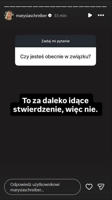 Marianna Schreiber o tym, czy jest w związku 