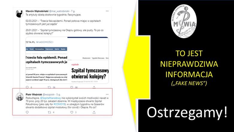 Fake newsy dotyczące Szpitala Narodowego