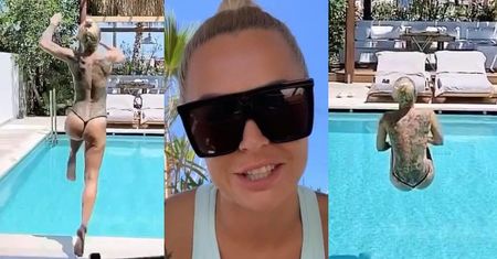 Rozhasana Blanka Lipińska wskakuje TOPLESS do basenu: "Tak wjeżdżam w nowy dzień z Baronem" (ZDJĘCIA)