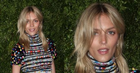 Zmęczona Anja Rubik na obiedzie...