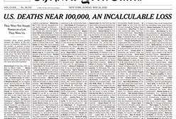 "The New York Times" w hołdzie dla ofiar koronawirusa. Pierwsza strona zapełniona nazwiskami