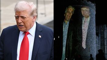 Cztery osoby aresztowane po akcji aktywistów w Wielkiej Brytanii. Wyświetlili zdjęcie Donalda Trumpa z Epsteinem na zamku Windsor