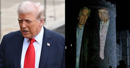 Cztery osoby aresztowane po akcji aktywistów w Wielkiej Brytanii. Wyświetlili zdjęcie Donalda Trumpa z Epsteinem na zamku Windsor