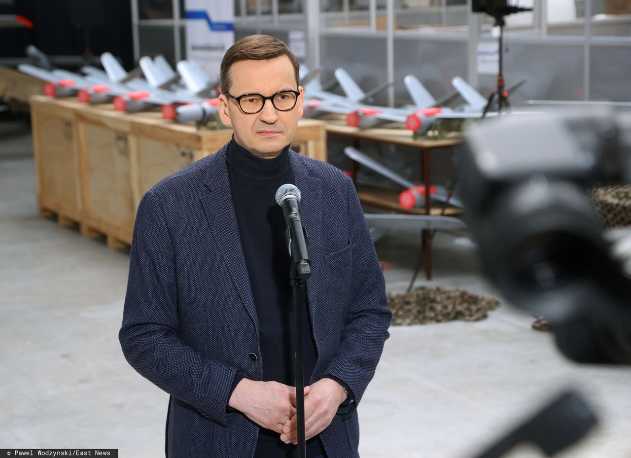 Premier Morawiecki nt. doniesień o broni chemicznej w Ukrainie: To kolejny szczebel zbrodni Rosji.Fot. Pawel Wodzynski/East News, Ozarow Mazowiecki, 09.04.2022. Pawel Wodzynski