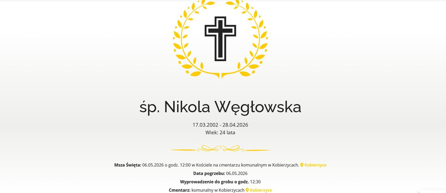 Nekrolog Nikoli Węgłowskiej