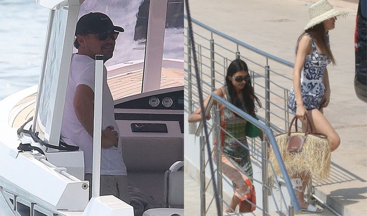 Leonardo DiCaprio "przyłapany" na jachcie rosyjskiego miliardera w towarzystwie modelek. Aktor przyleciał helikopterem... (ZDJĘCIA)
