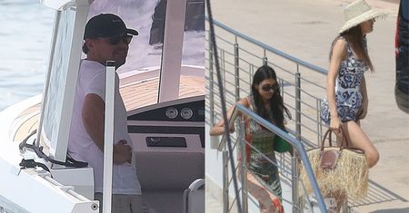 Leonardo DiCaprio "przyłapany" na jachcie rosyjskiego miliardera w towarzystwie modelek. Aktor przyleciał helikopterem... (ZDJĘCIA)