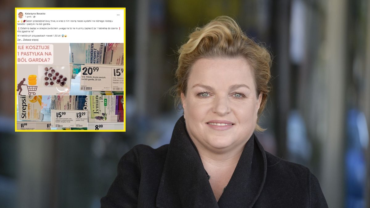 Katarzyna Bosacka zwróciła uwagę na ceny tabletek na ból gardła 