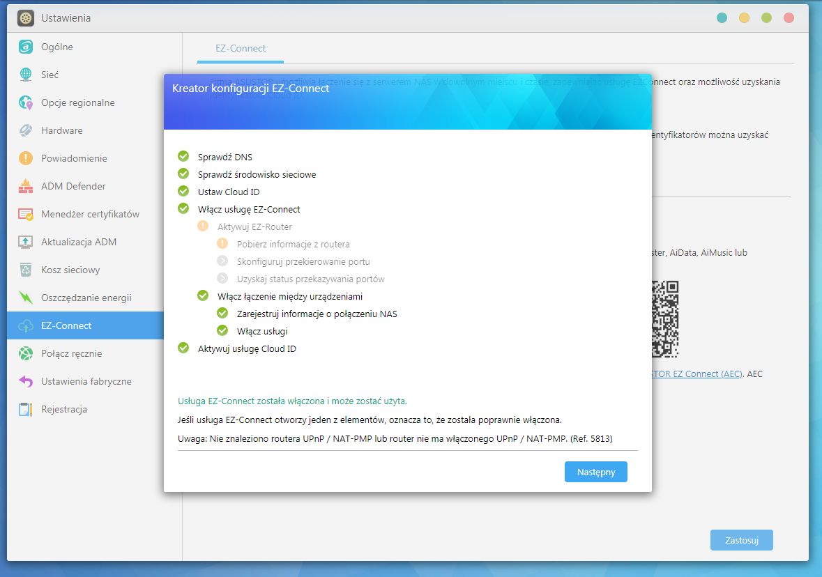Konfiguracja EZ-Connect dzieje się bez ingerencji użytkownika